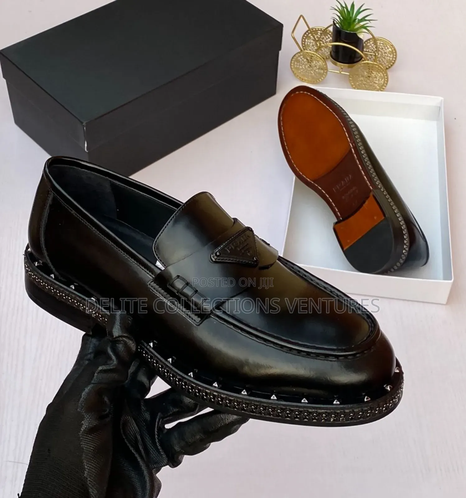 Prada Brushed-Leather Lining Calf Leather 100%Farfetch Id: