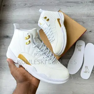 Original Ovo X Air Jordan 12 Retro Og White Gold Sneakers