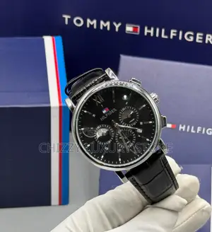 Tommy Hilfiger Quality Luxury Men Genuine Leather Wristwatch