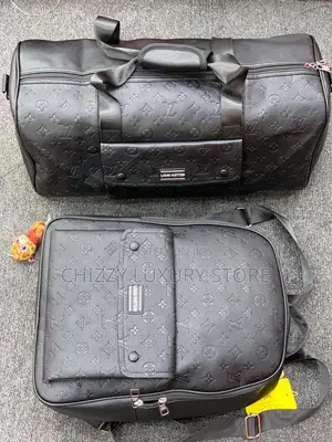 Armani Quality Luxury Genuine Leather Duffle Bag/ Backpack