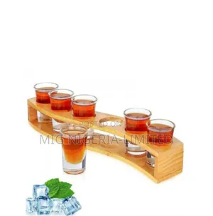 Tequila Shot Glass With Wooden Holder
