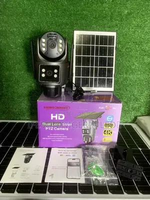 Solar Camera Ubox PTZ Dual Lens 8maga Pixel It Come With Free Sim Card