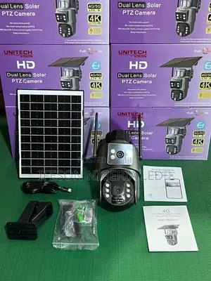 Solar Camera Ubox PTZ Dual Lens 8maga Pixel It Come With Free Sim Card