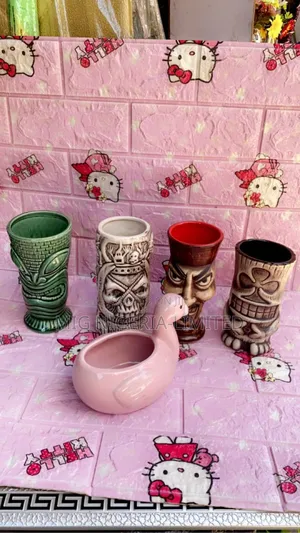 1pc Ceramic Tiki Mug for Tropical Cocktail