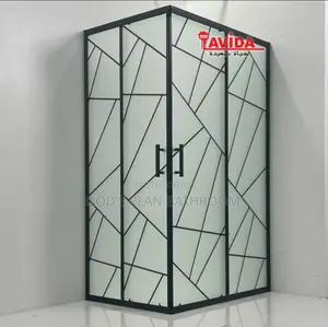 Black Stripes Cubicle Glass