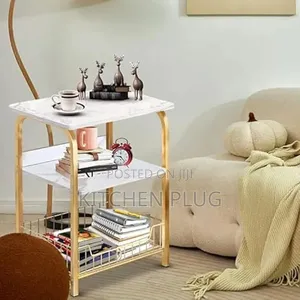 3- Tier Side Table With Storage, for Bedroom, Bathroom, Kitchen