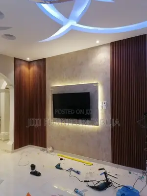 Brown and Cream Tv Console 