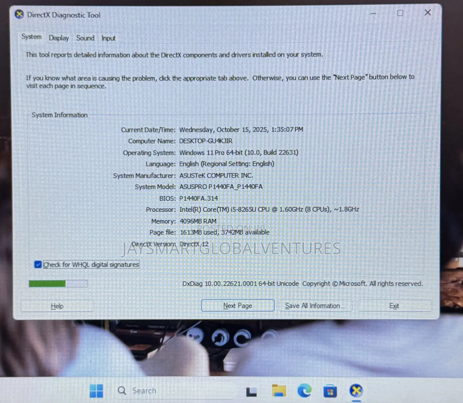 Laptop Asus 8GB Intel Core i5 SSD 256GB
