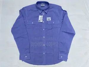 P and P Chambray Cotton Long Sleeve Work Shirt Size L