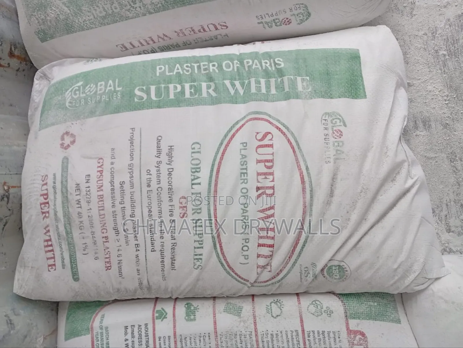 Super White P.O.P Cement From Egypt