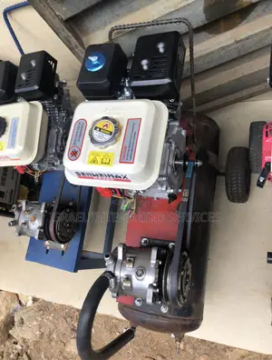 Air Compressor Machine, Powered by a Senweimax Gx200 Gasoline Engine.