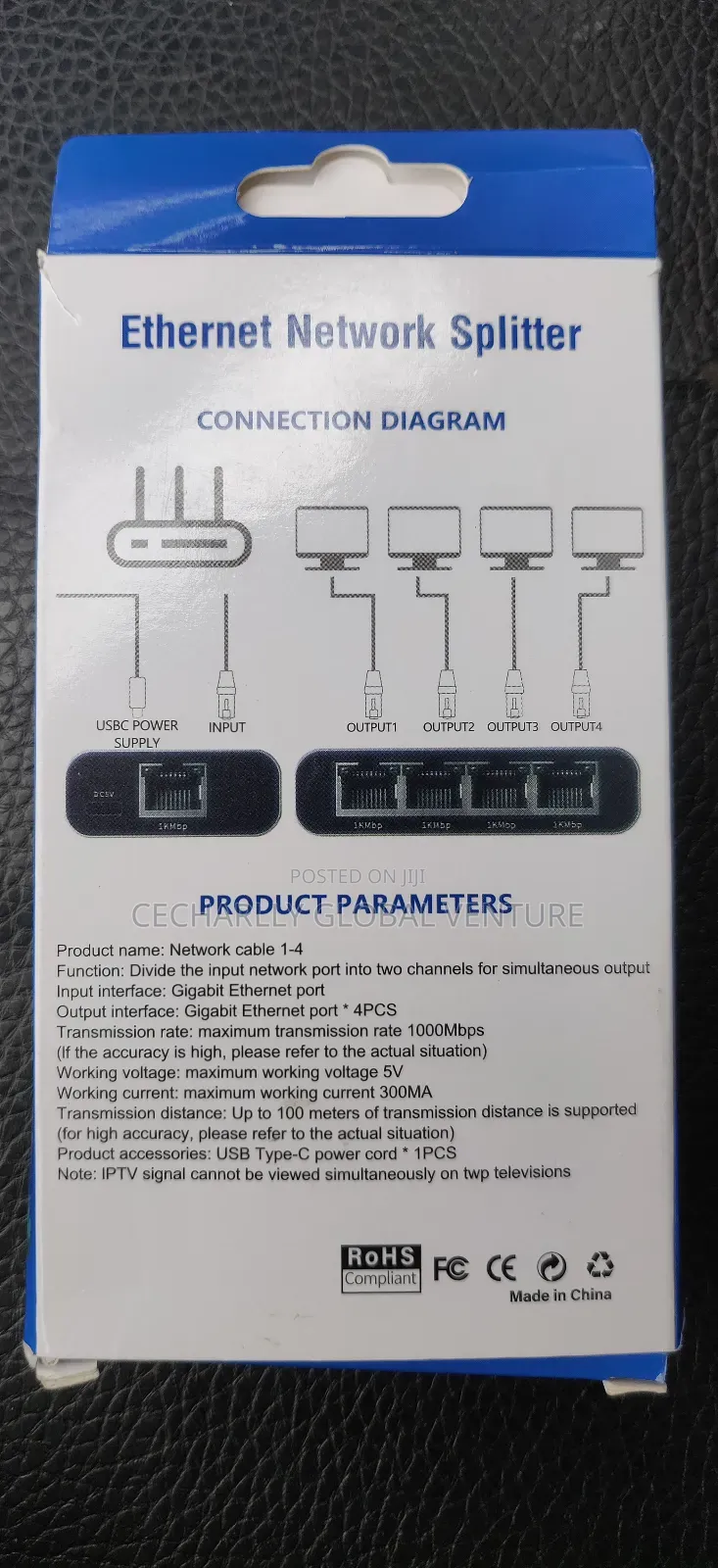 1 to 4 Rj45 Network Splitter (1000mbps