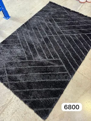 4x6fts Black Shaggy Center Rug