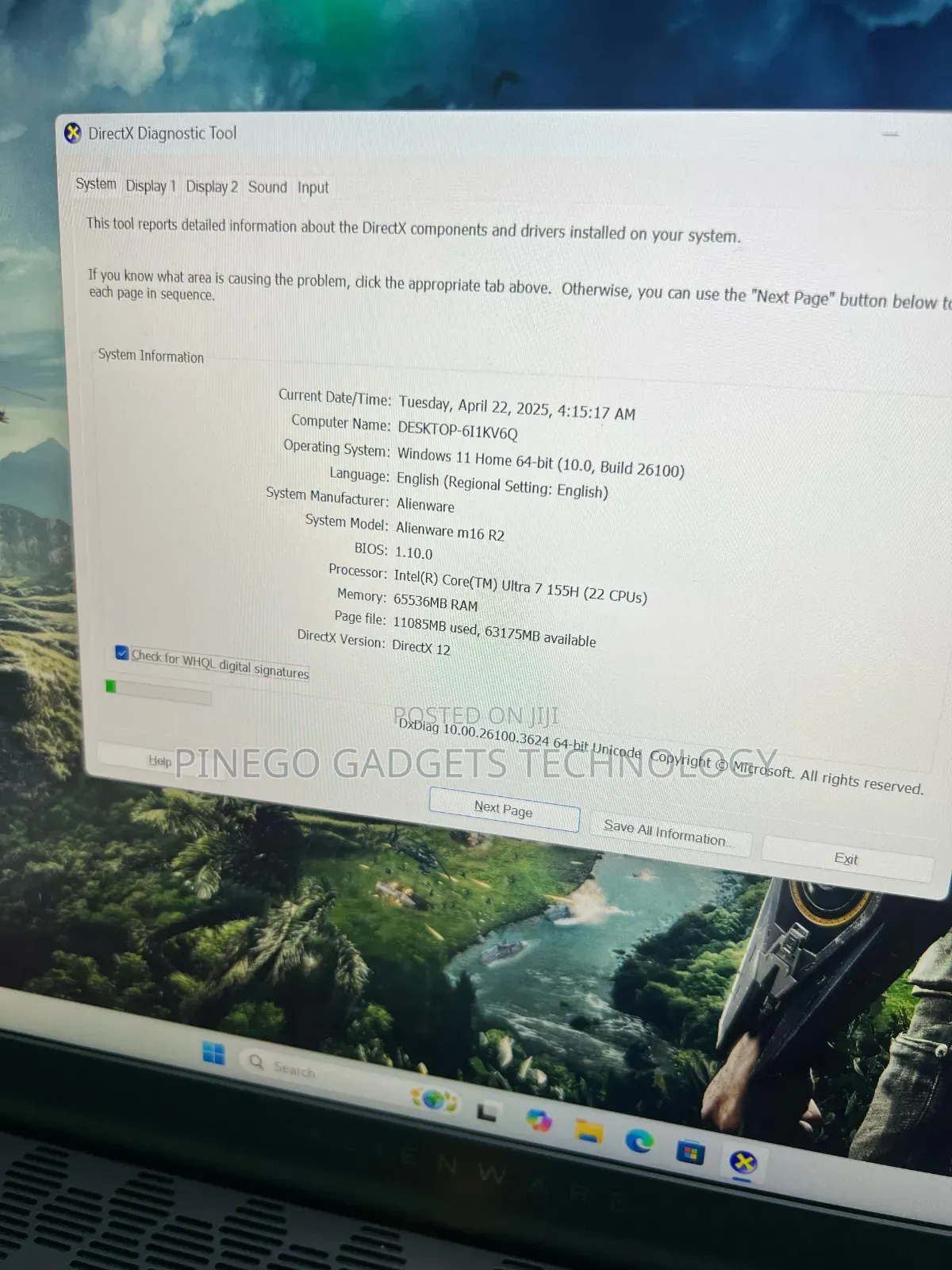 Laptop Dell Alienware M16 R2 64GB Intel Core Ultra 7 SSD 1T