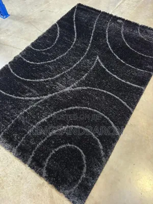 4x6fts Black Shaggy Center Rug