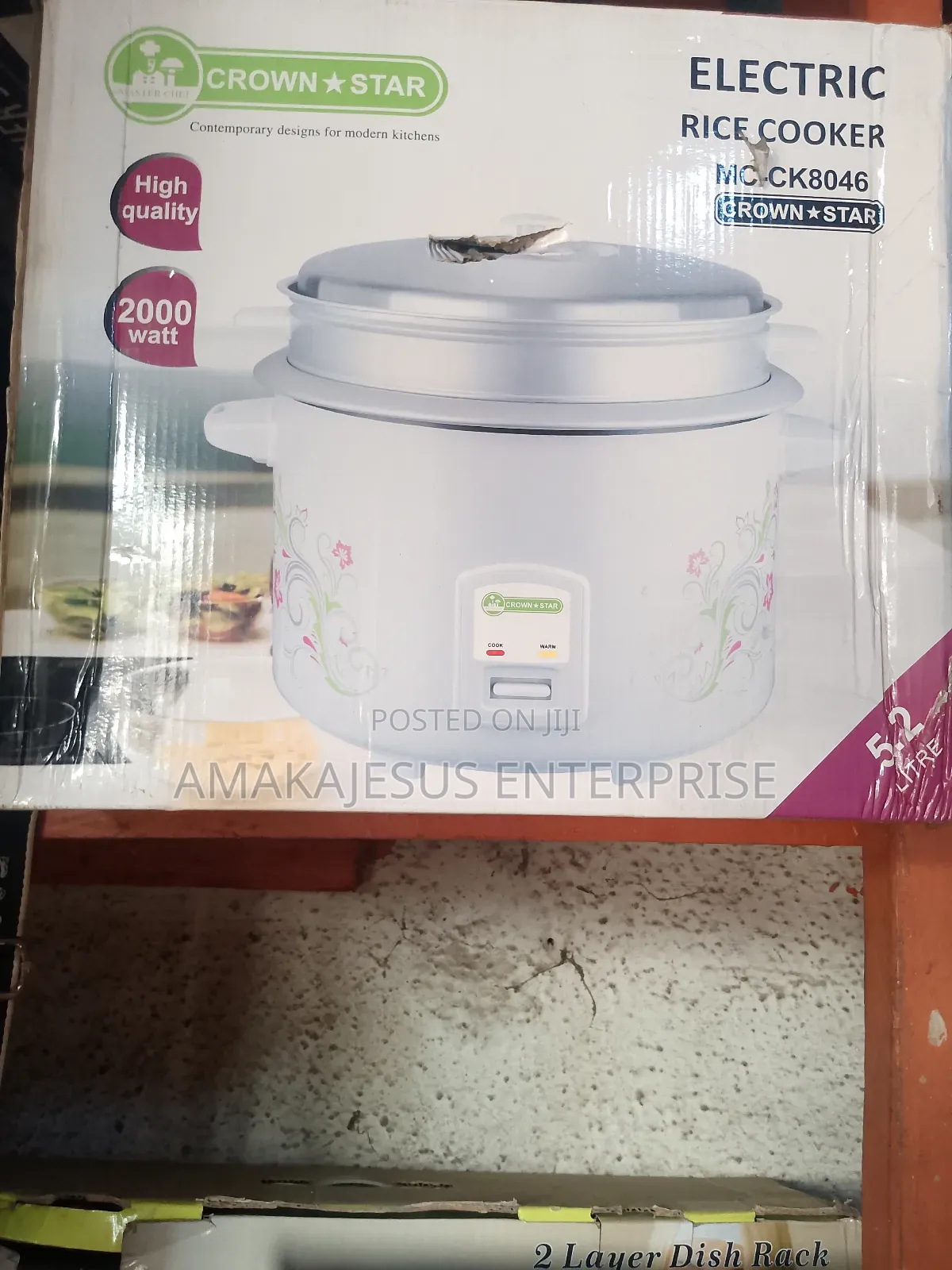 Crown Star Electric Rice Cooker-5.2litres