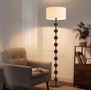 Chinese Retro Walnut Floor Lamp for Living Room Sofa Standing Lamp
