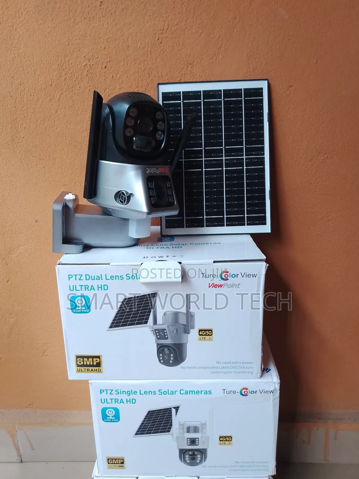 Dual Lens Solar Security and Surveillance Camera Sim Enable