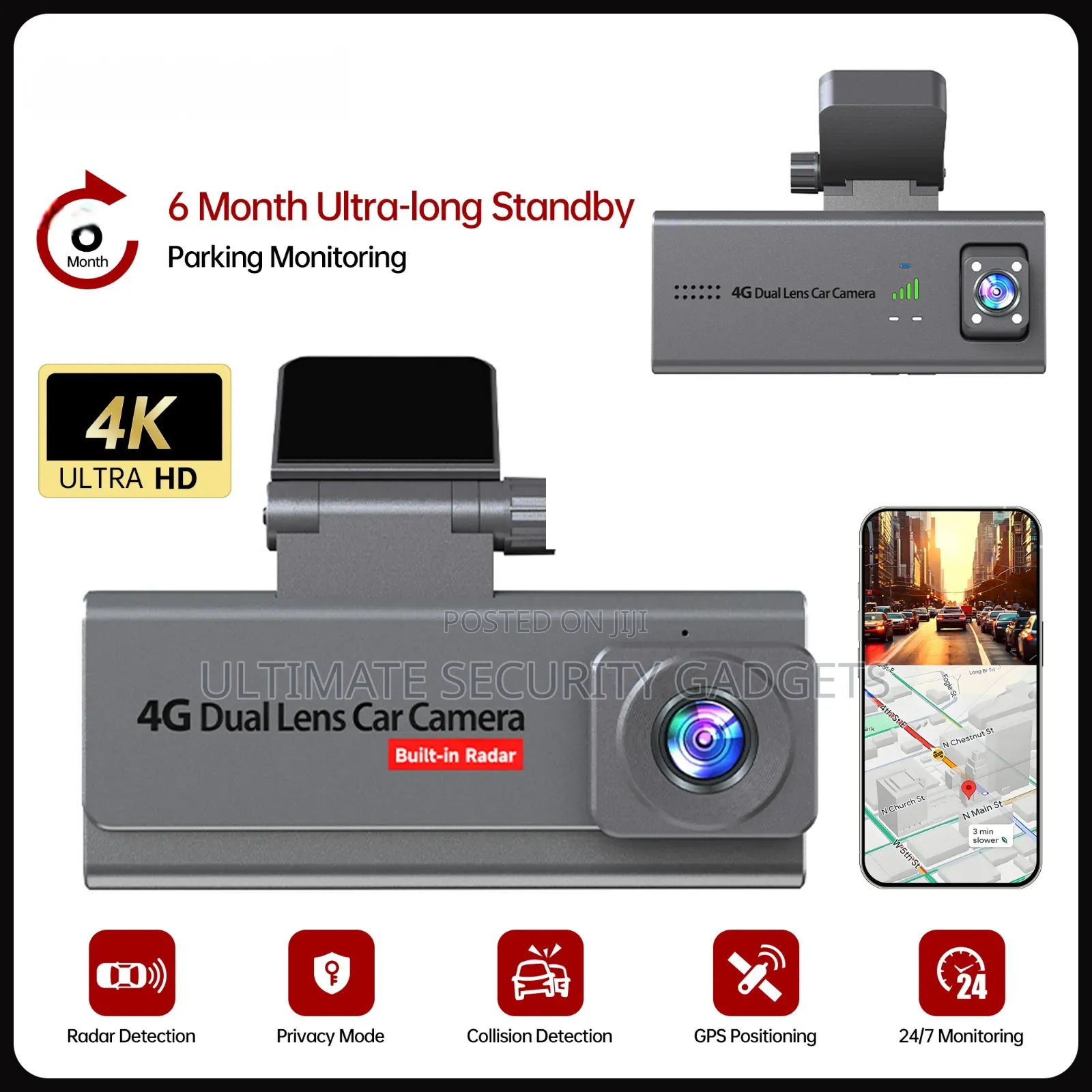4g Dual Lens Car Security Camera