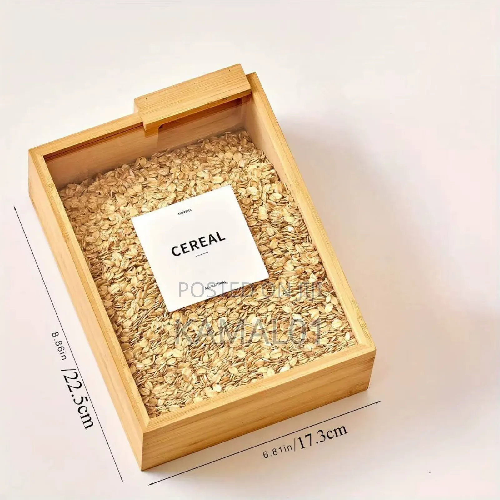 Bamboo Storage Container With Sticker
