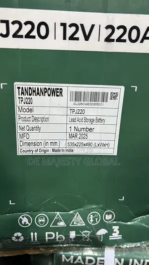 Tadhan 12v 220a Tubular Battery