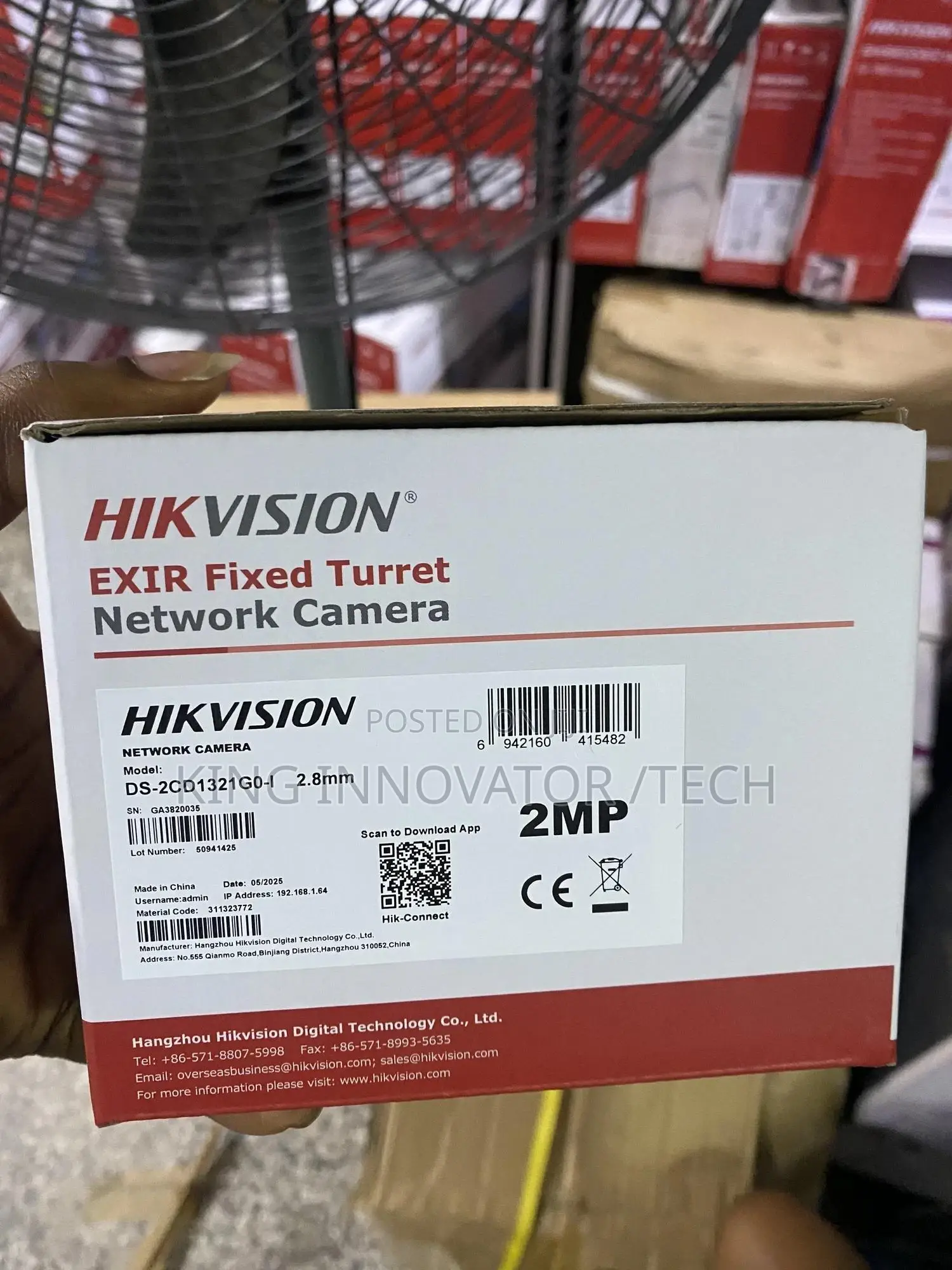 Hikvision Exir Fixed Turret Network Camera 2mp Ds-2cd1321go-I
