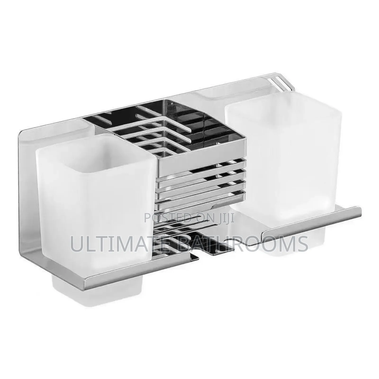 Wall Mounted Chrome Double Toothbrush Holder