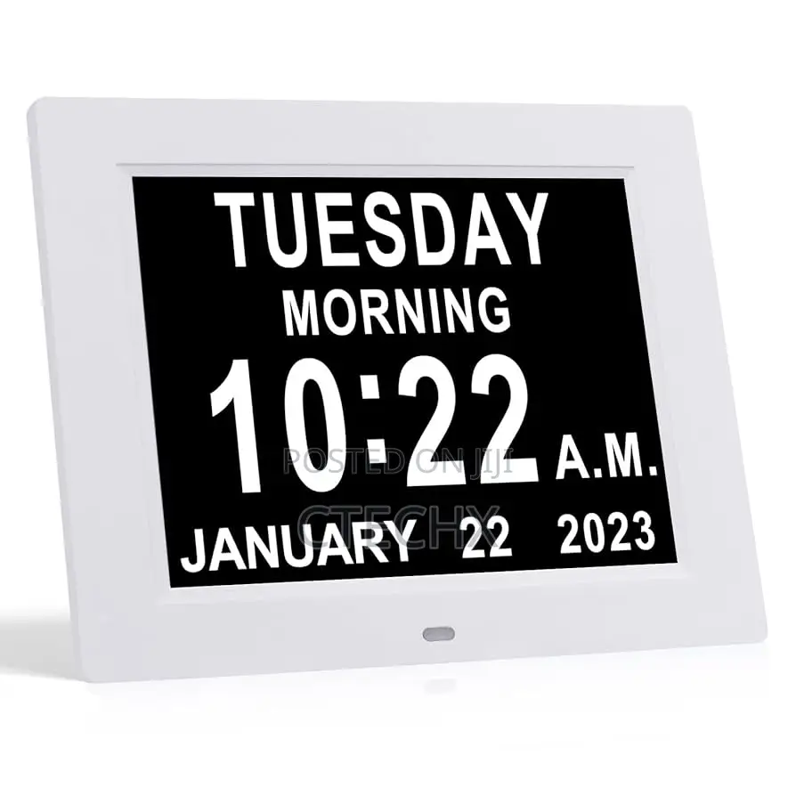 Dementia Clock 8 Inch Calendar Day Date Clock Memory Loss Extra Large