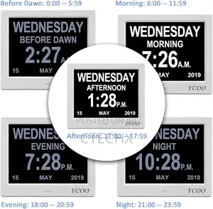 Dementia Clock 8 Inch Calendar Day Date Clock Memory Loss Extra Large