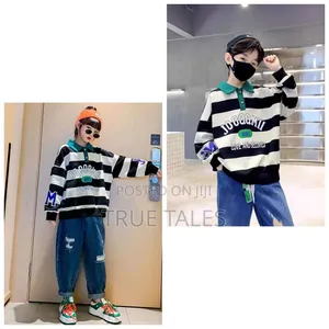 Unisex Boys And Girls Long Sleeves Collar Polo Tops Only
