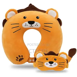 Kids Travel Neck Pillow With Sleep Eye Mask - Crab Neck Pillow