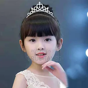 Girls Silver Crystal Tiara Hair Crown