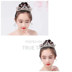 Girls Multicoloured Butterfly Crystal Tiara Hair Crown