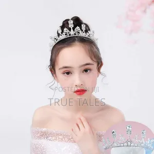 High Top Notch Girls Silver Crystal Tiara Hair Crown