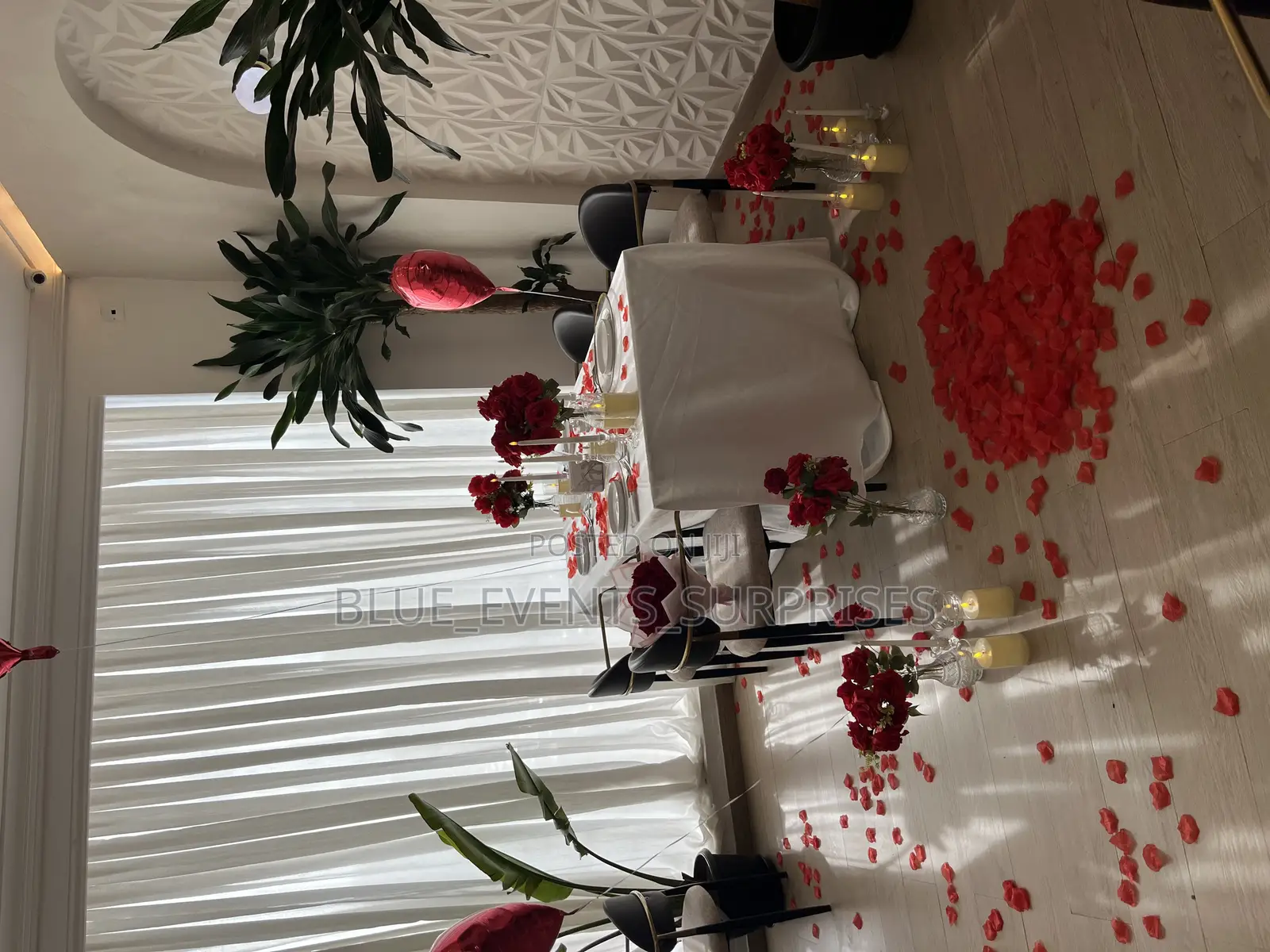 Couple Dinner Date/Proposal Dinner Setting/Helluim Ballons