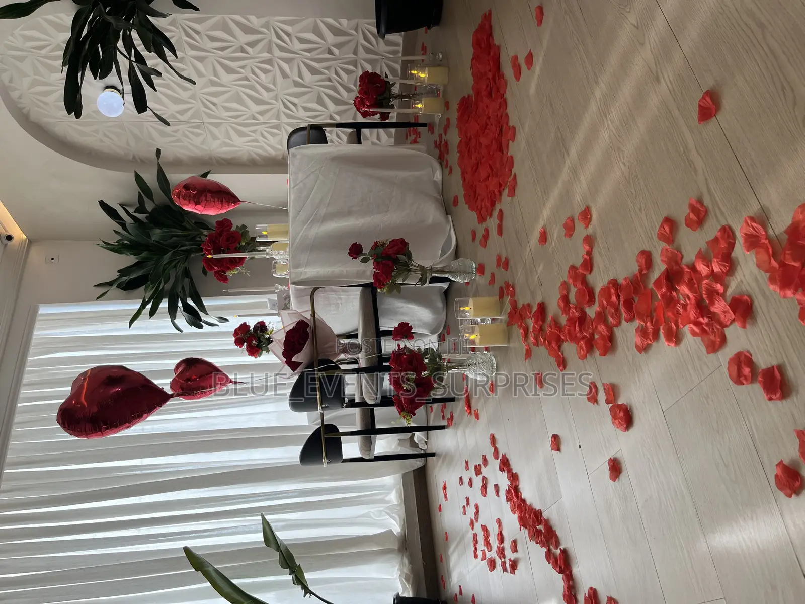 Couple Dinner Date/Proposal Dinner Setting/Helluim Ballons