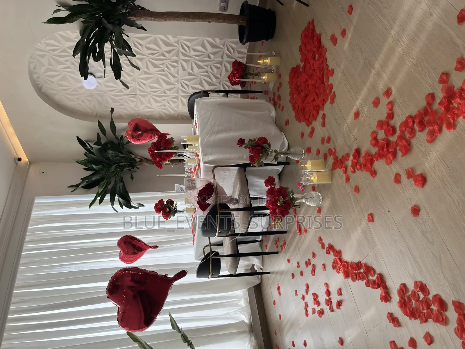 Couple Dinner Date/Proposal Dinner Setting/Helluim Ballons
