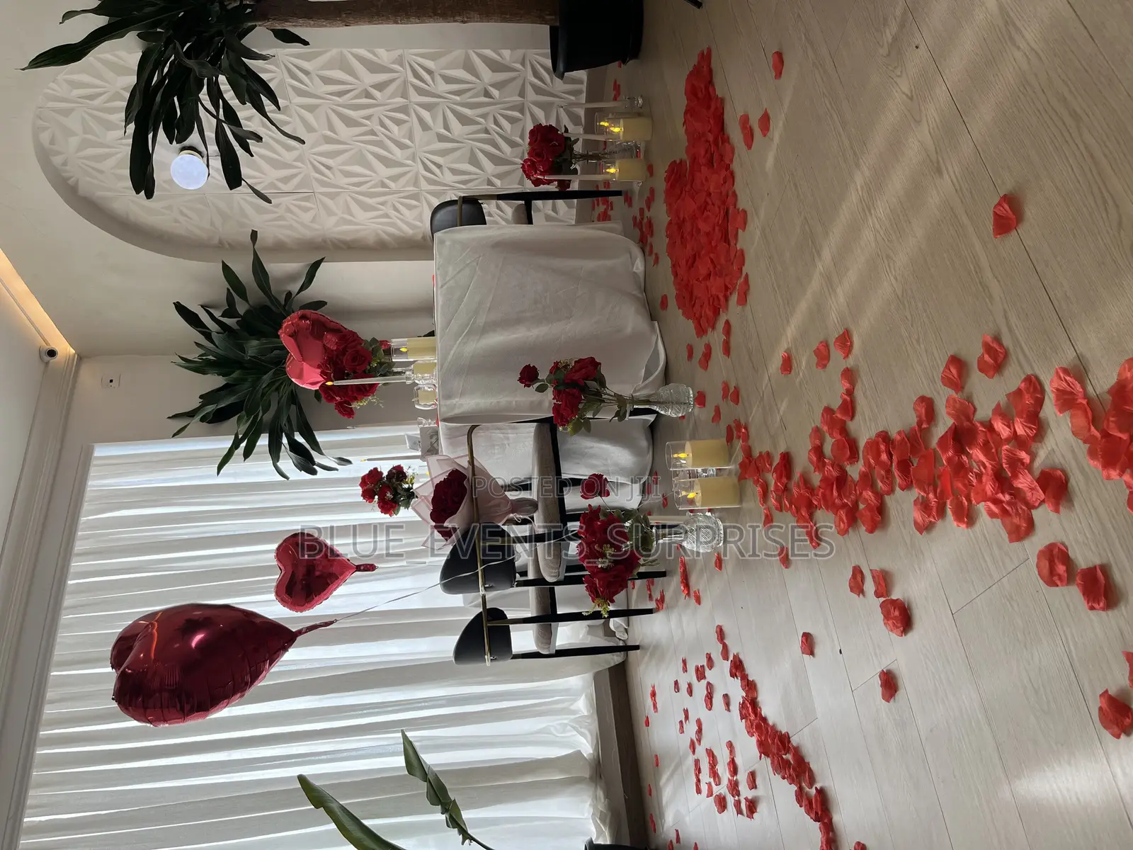 Couple Dinner Date/Proposal Dinner Setting/Helluim Ballons