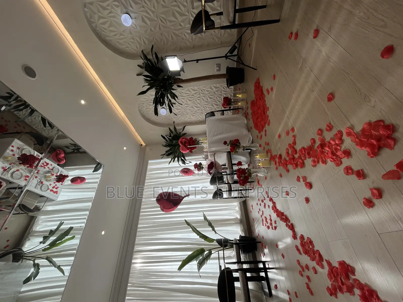 Couple Dinner Date/Proposal Dinner Setting/Helluim Ballons