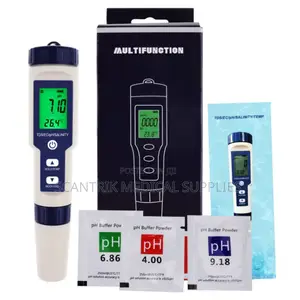 Rechargeable 5in1 Digital Ph Water Meter Tester for Hydroponics