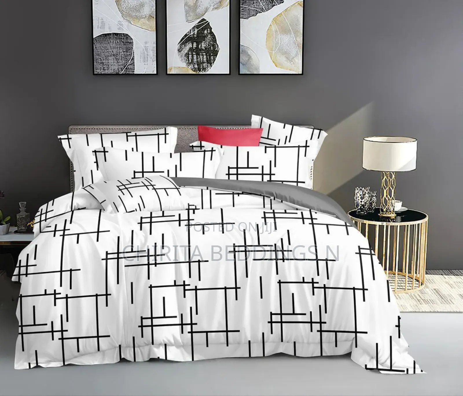Black and White Bedspread and Duvet