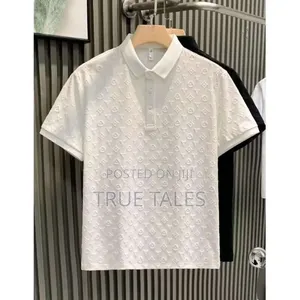Skin Friendly Collar Polo T-shirt For Men Black And White Colors