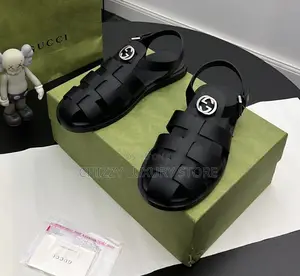 Gucci Quality Luxury Men Genuine Leather Sandals
