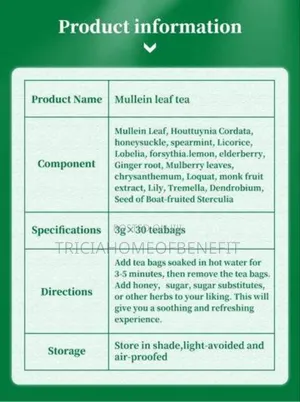 🌿 Mullein Leaf Tea – Natural Lung Cleanser