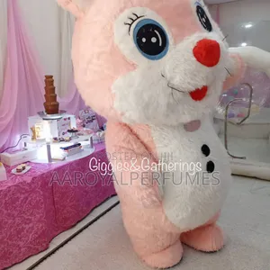Pink Bunny Mascot For Rent