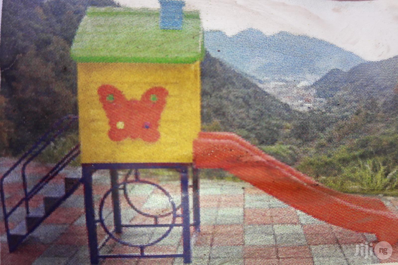 Outdoor Playhouse With Slide