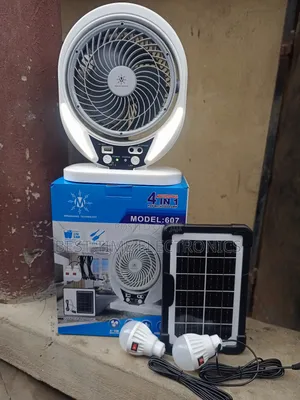 Mingsheng 4in1 8" Solar Rechargeable Table Fan