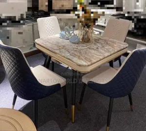 Modern 4-Seater Marble Dining Set