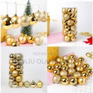 Christmas Ornamental Balls- 12 Pieces - Gold