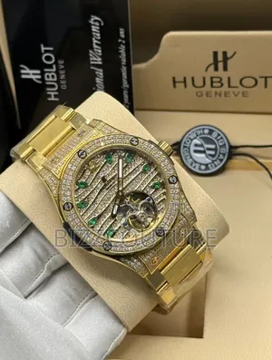 Original Hublot Iced Gold Stainless Steel Quartz Watch